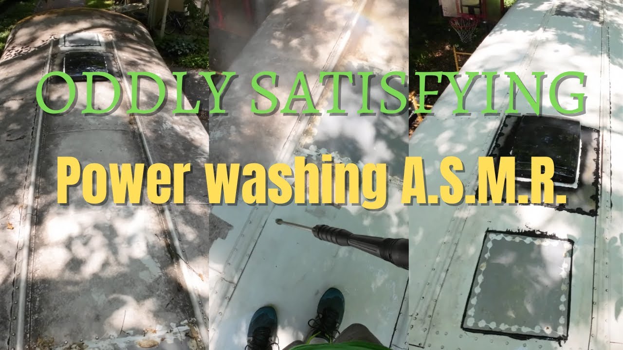 Oddly satisfying Power Washung ASMR Skoolie Bus Roof