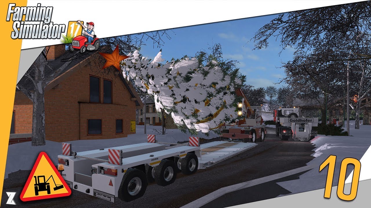 🚜 Farming Simulator 17 🎍 Entretien communal #10 Convoi et installation du sapin et décos de Noël !