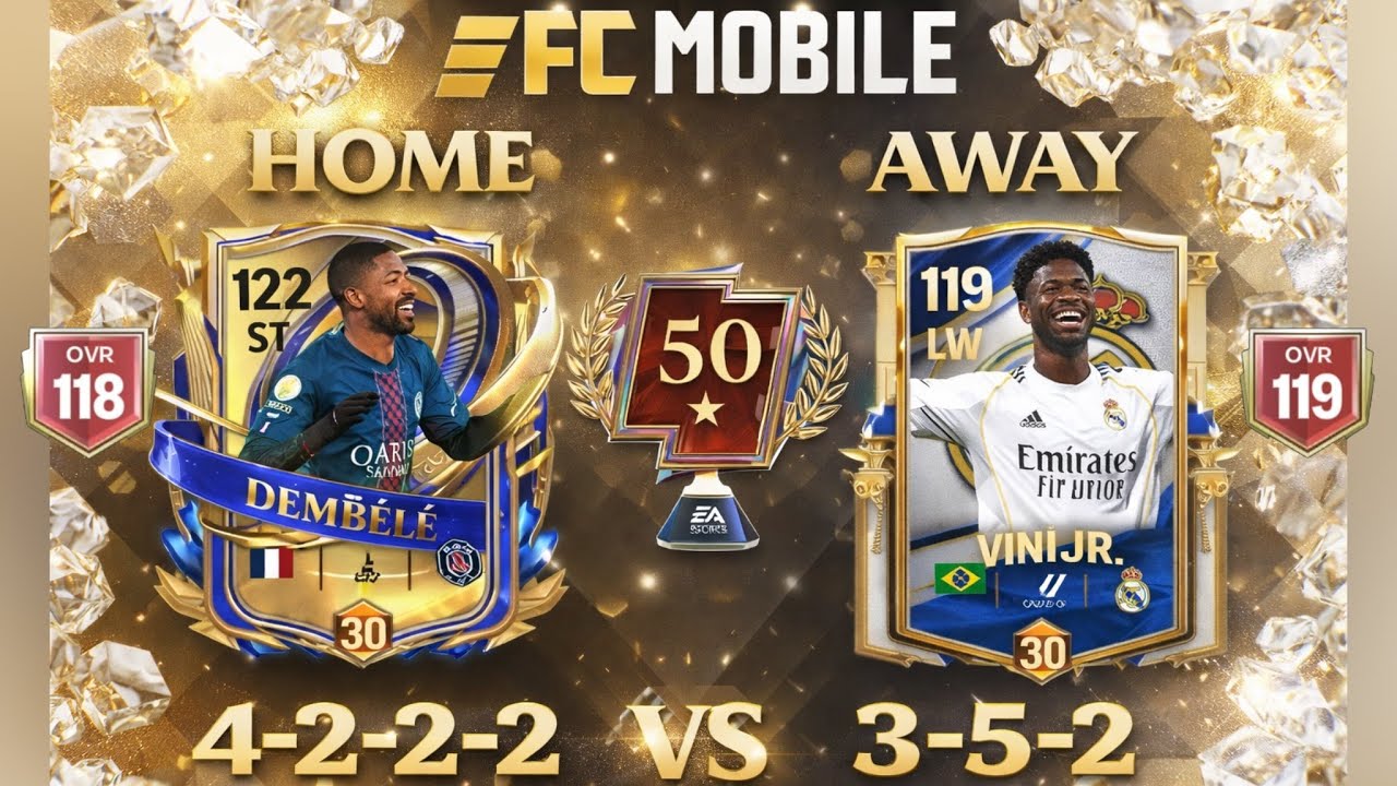 DEMBELE 4-2-2-2 vs VINI 4-3-3 TACTICAL BATTLE PLAYING MATCH 