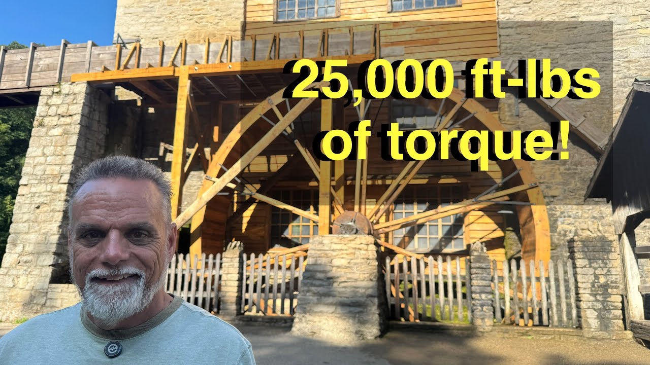 Water powered grist mill with 25,000 ft-lbs of torque!