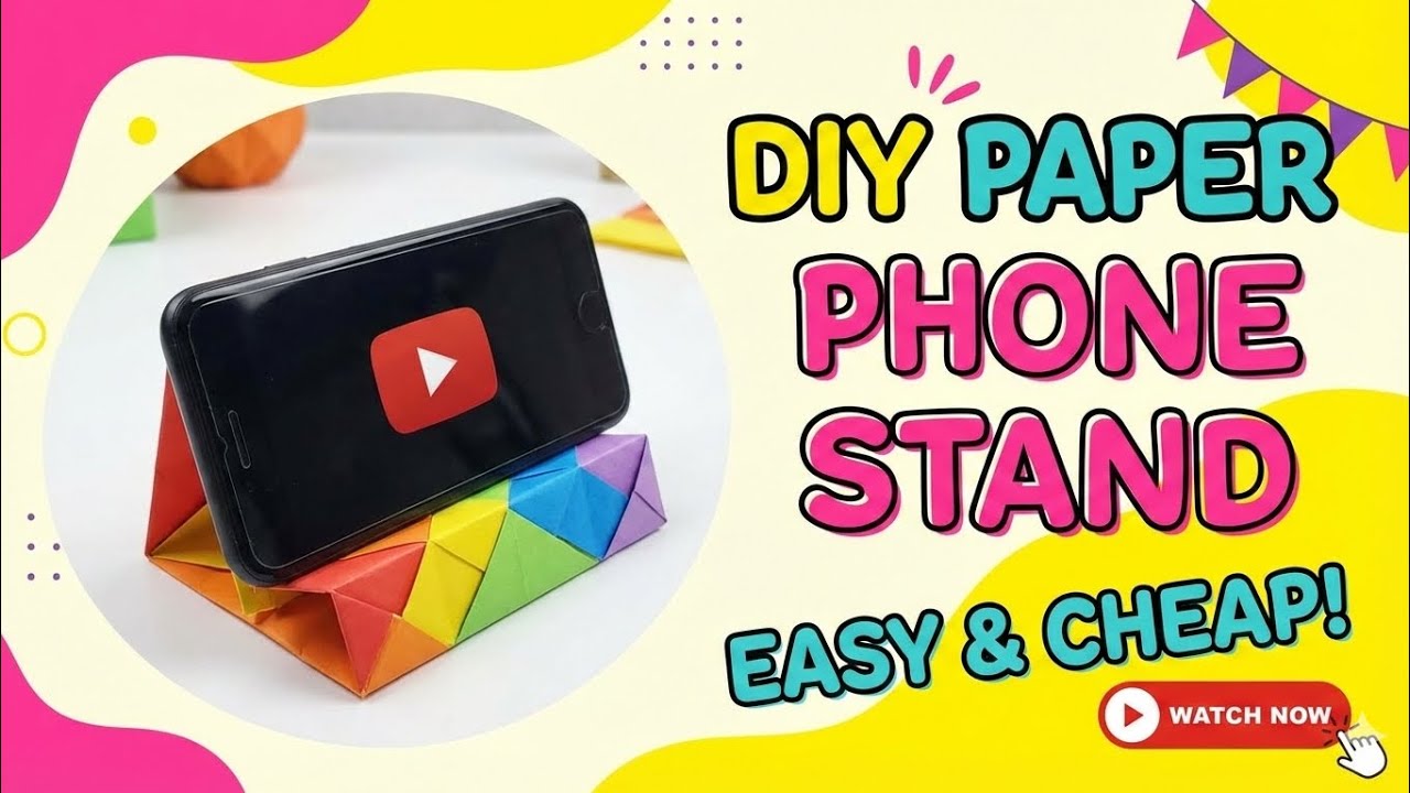 Howto Make a DIY Paper Phone Stand | Easy Origami Phone Holder Tutorial