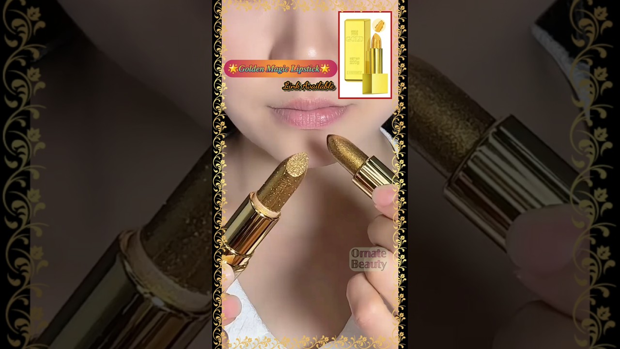 Golden Magic Lipstick 🌟💄| Colour Changing Lipstick❤️| Shade : Deep Red💋 #ornatebeauty