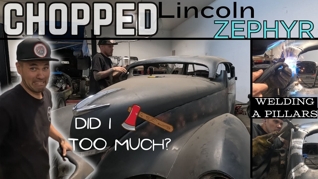 Как отрезать и приварить передние стойки на Lincoln ZEPHYR Coupe 1939 года, переделав его из 4-дв...