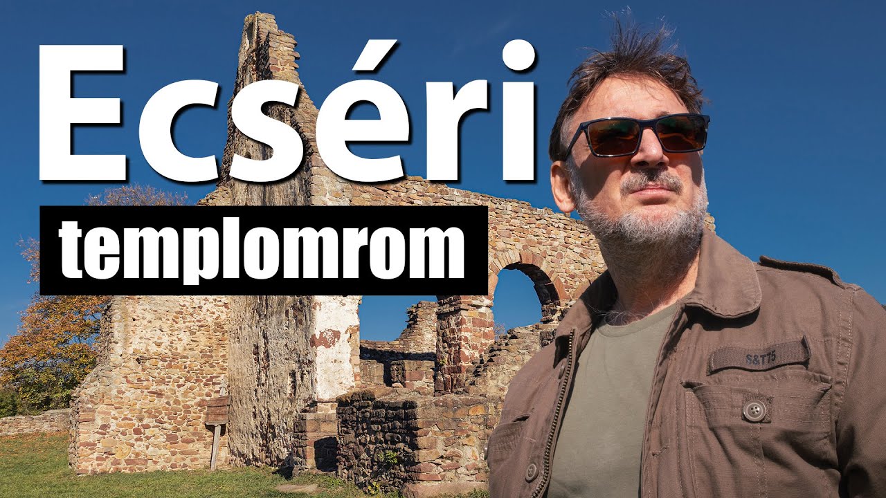 Az Ecséri templomrom az őszi Balaton fényében.