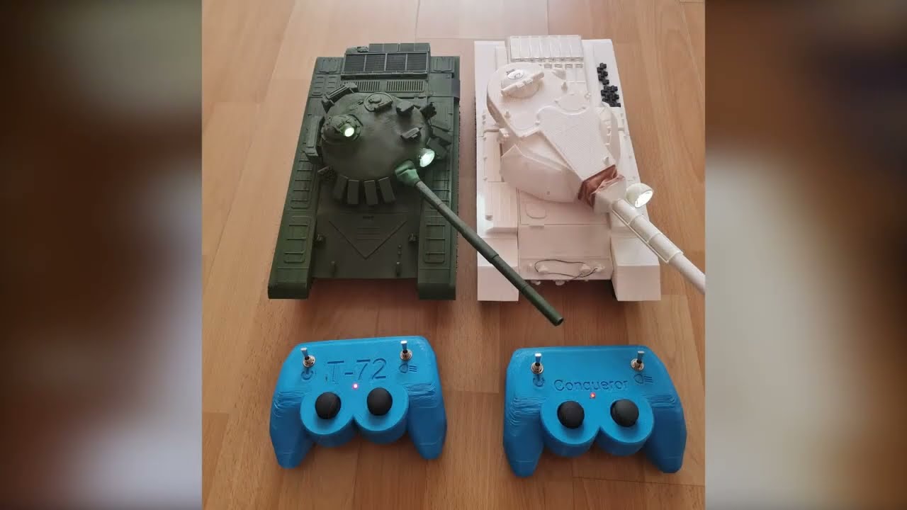 Радиоуправляемый танк на 3д принтере (Т-34, Т-72, Conqueror)