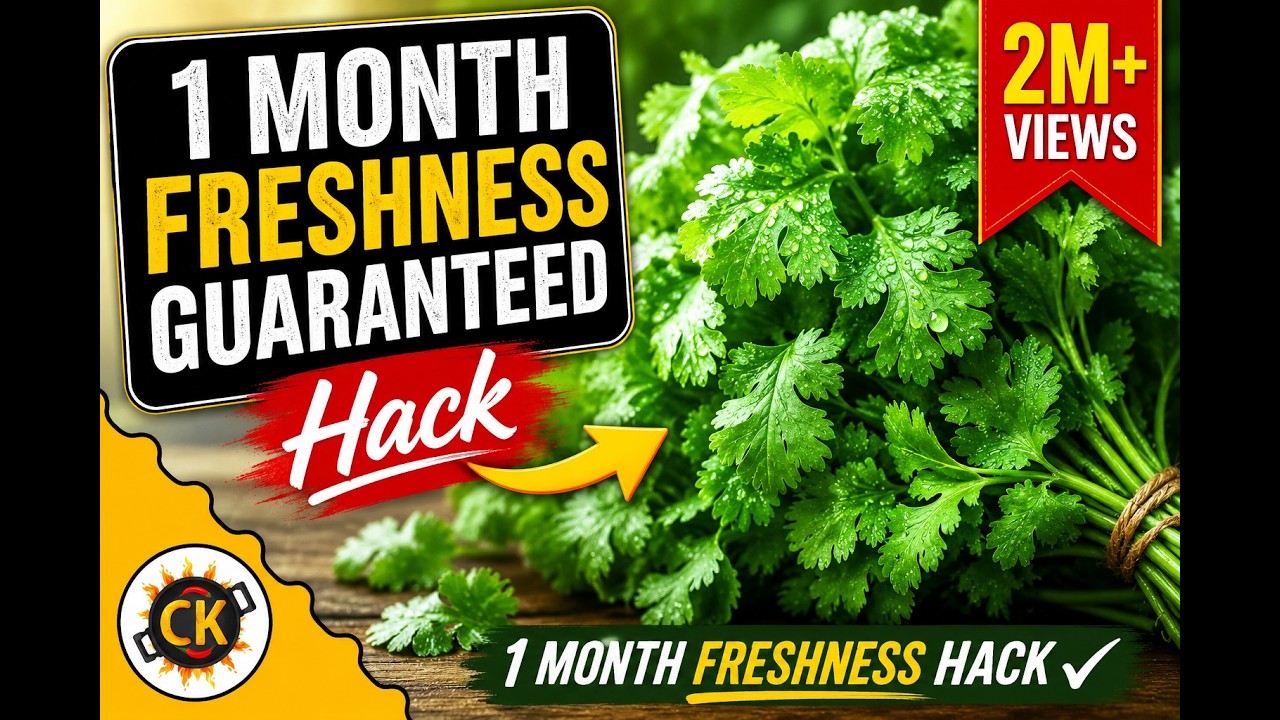 Cilantro Saving Tip. How to keep Coriander Fresh for long in Fridge by Chawla's Kitchen