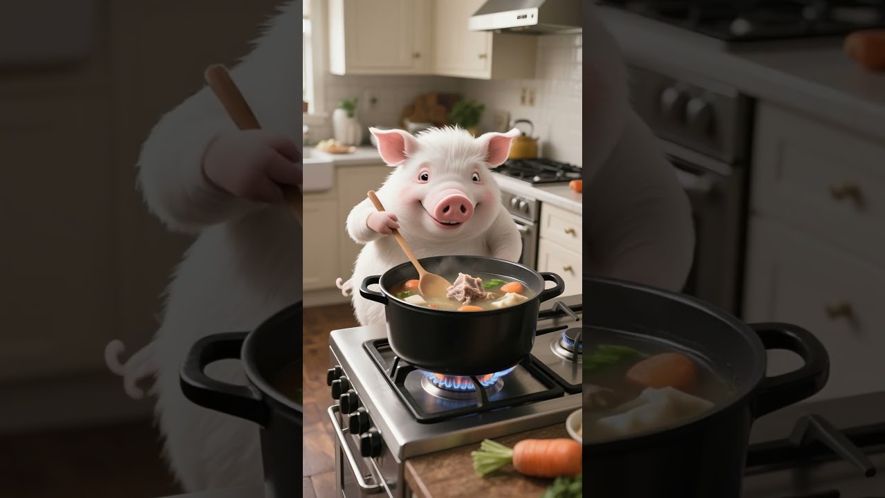 From Rescue to Roast: Pig Killed by Gas Blast While Cooking, Cat&rsquo;s Shocking Twist #shortsfeed #cat
