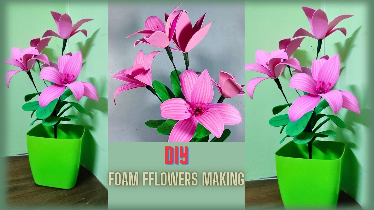 Diy 💯% thick foam sheet craft ideas|artificial plans craft ideas|how to make flower with foam ❤
