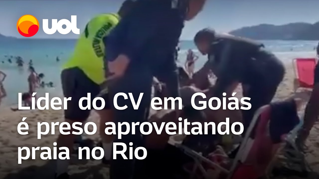 L&iacute;der do Comando Vermelho em Goi&aacute;s &eacute; preso aproveitando praia no Rio de Janeiro; veja v&iacute;deo