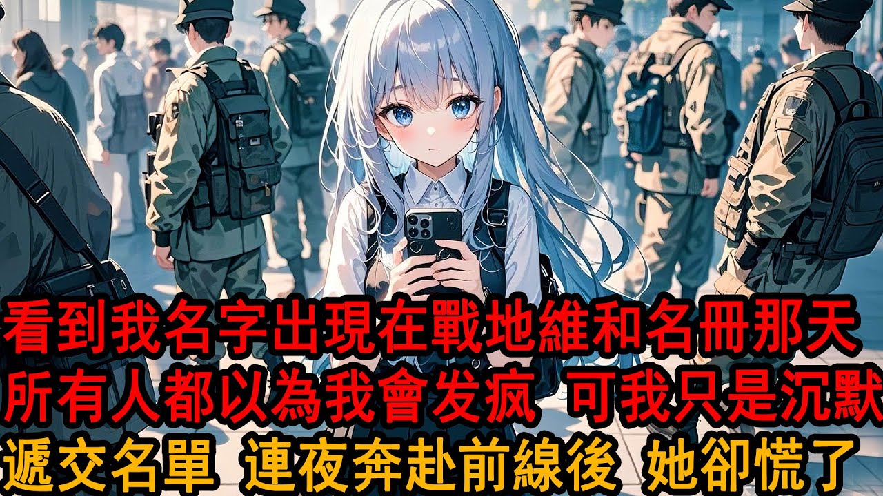 看到我名字出現在戰地維和名冊那天，我的總裁妻子柳如煙正摟著伊副官說笑：阿誠和妳開玩笑 妳自己改回來就好了看著他得意挑眉，所有人都以為我會修正，可我只是沉默遞交名單，連夜奔赴前線後 她卻在得知後瘋了