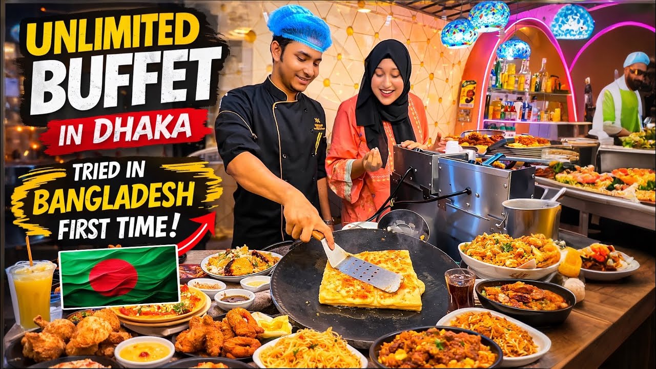 Unlimited Food Buffet in Bangladesh! My First Experience 🇧🇩