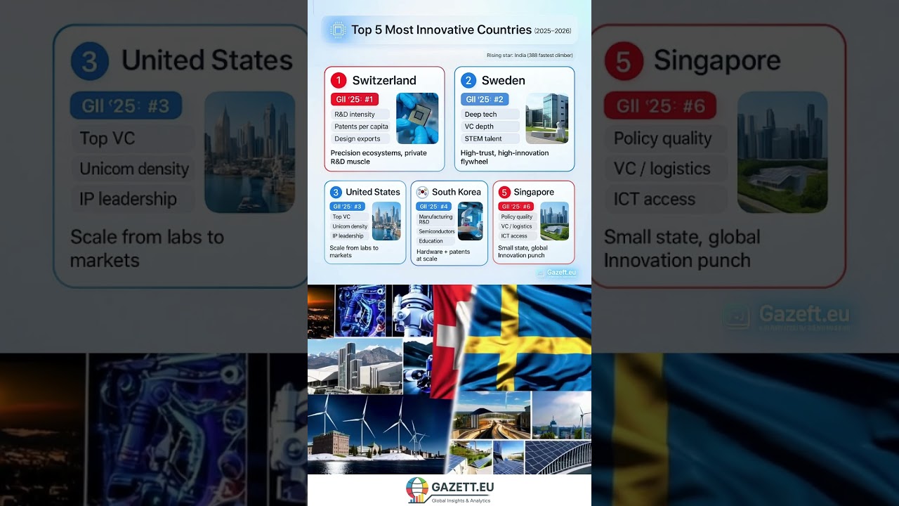 Top 5 Most Innovative Countries 2025&ndash;2026 | Global Innovation Rankings #innovationhub #technews