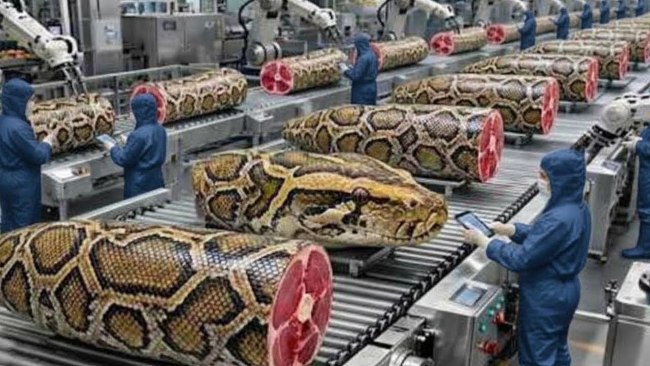 Inside the Modern Python Meat Factory: The Incredible Process You've Never Seen (Full Process)