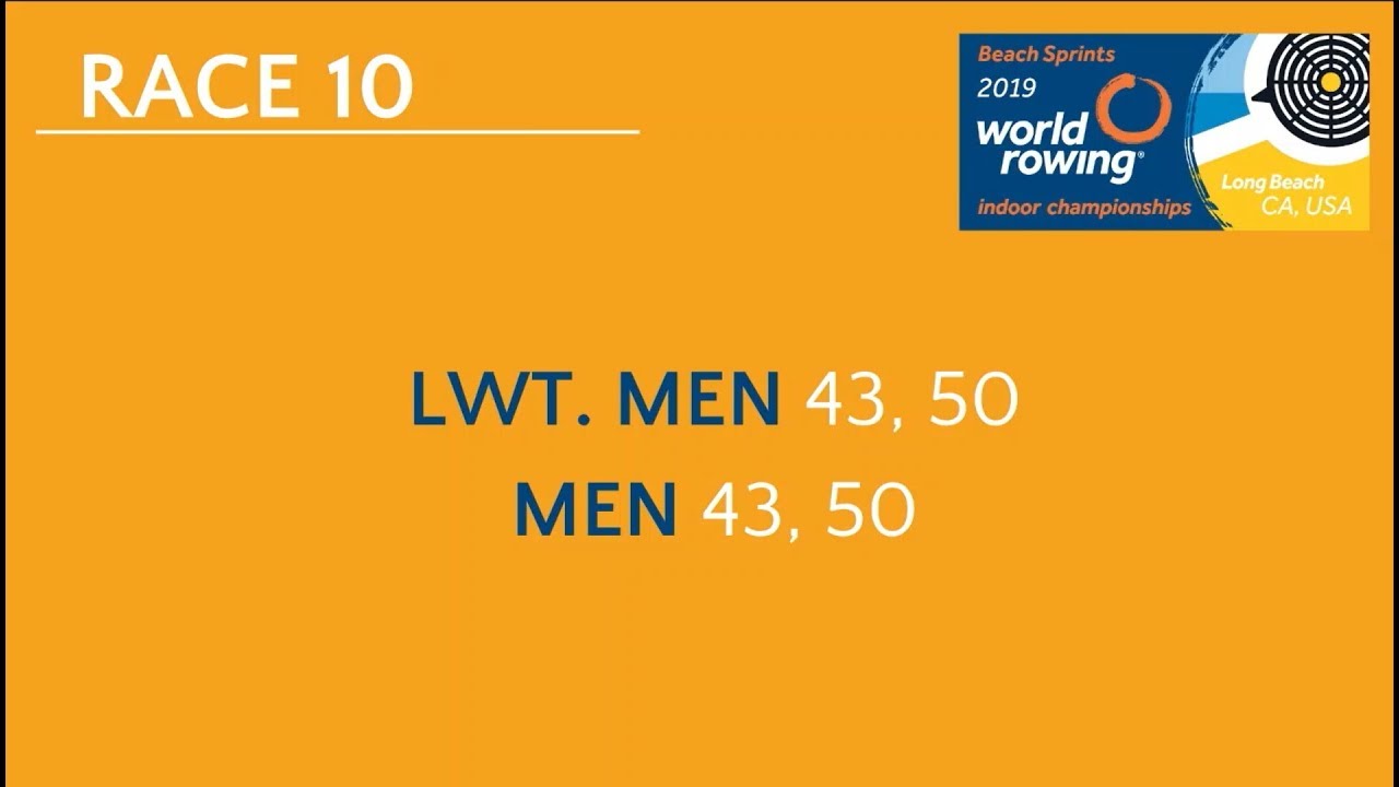 2019 World Rowing Indoor Champs. masters 2000m racing - LM43, LM 50, M43, M50