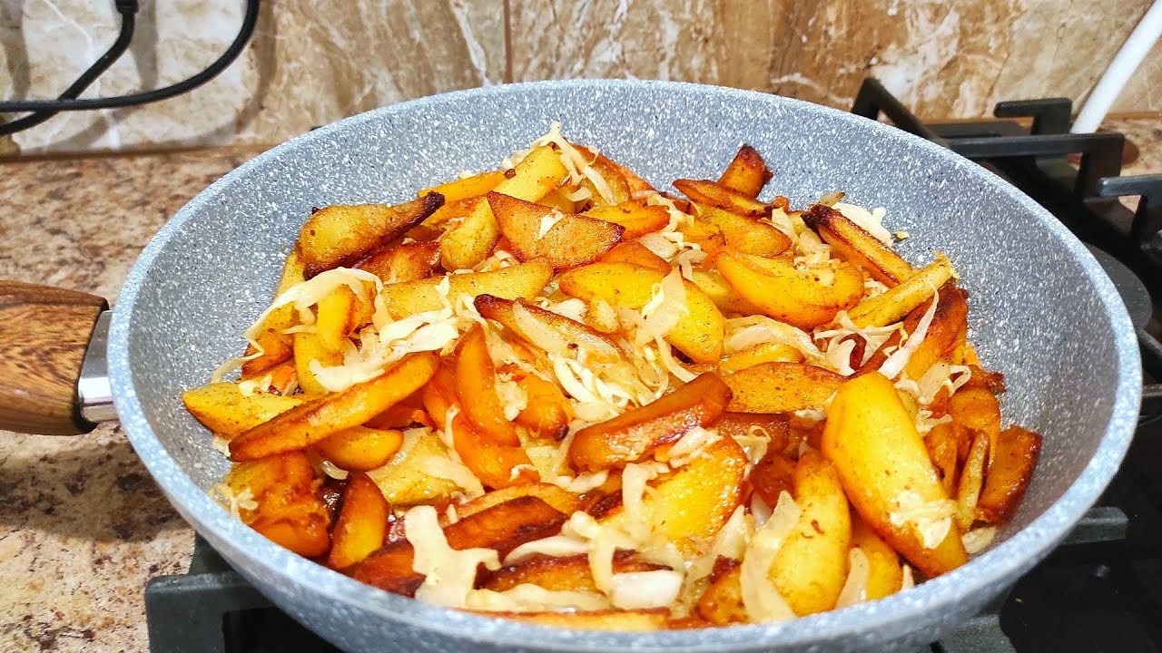 Жареная Картошка с Капустой! КАК ЭТО ВКУСНО И ПРОСТО! Такой Картошки Захочешь Еще!