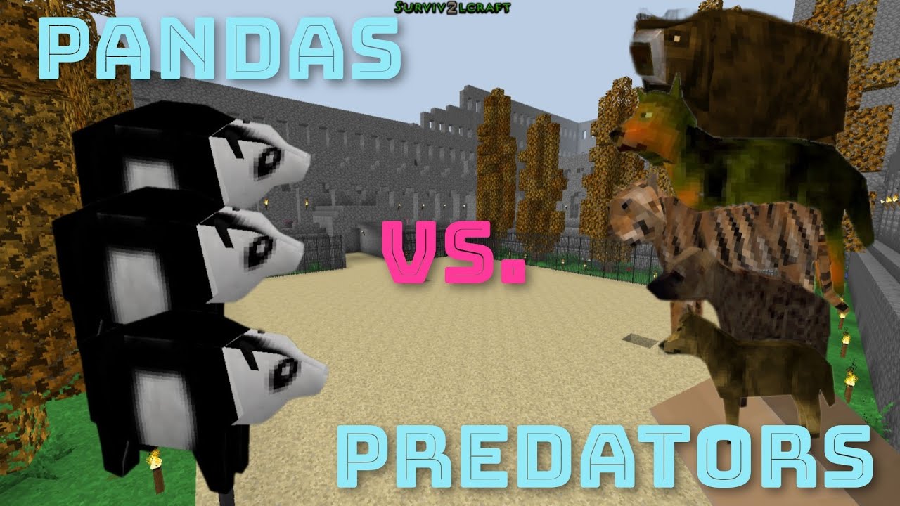 [ARENA] Pandas vs predators from SAVAGE_ISLAND mod in Survivalcraft 2.