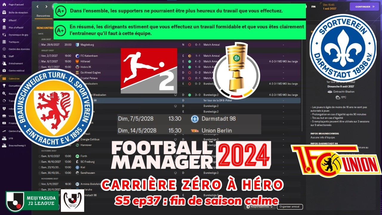 Football Manager 2024 : fin de saison calme