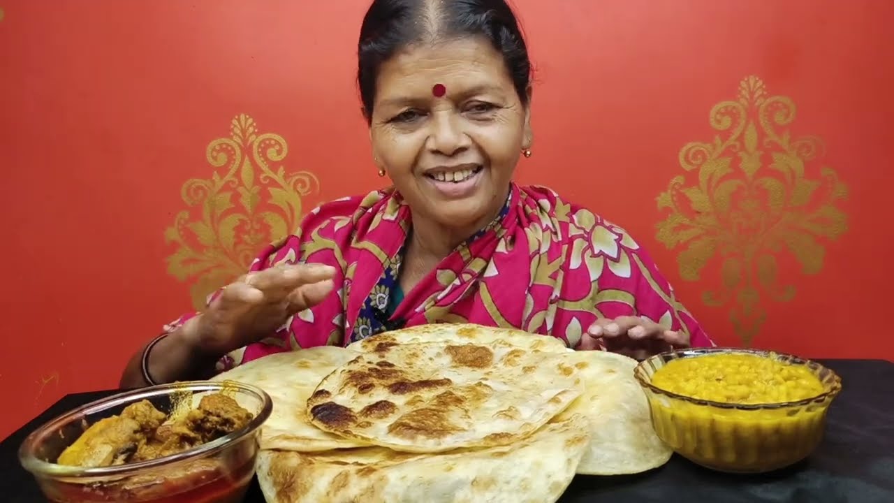 EATING PARATHA WITH CHOLAR DAL AND SPICY 🔥🔥 CHIKEN KOSHA..