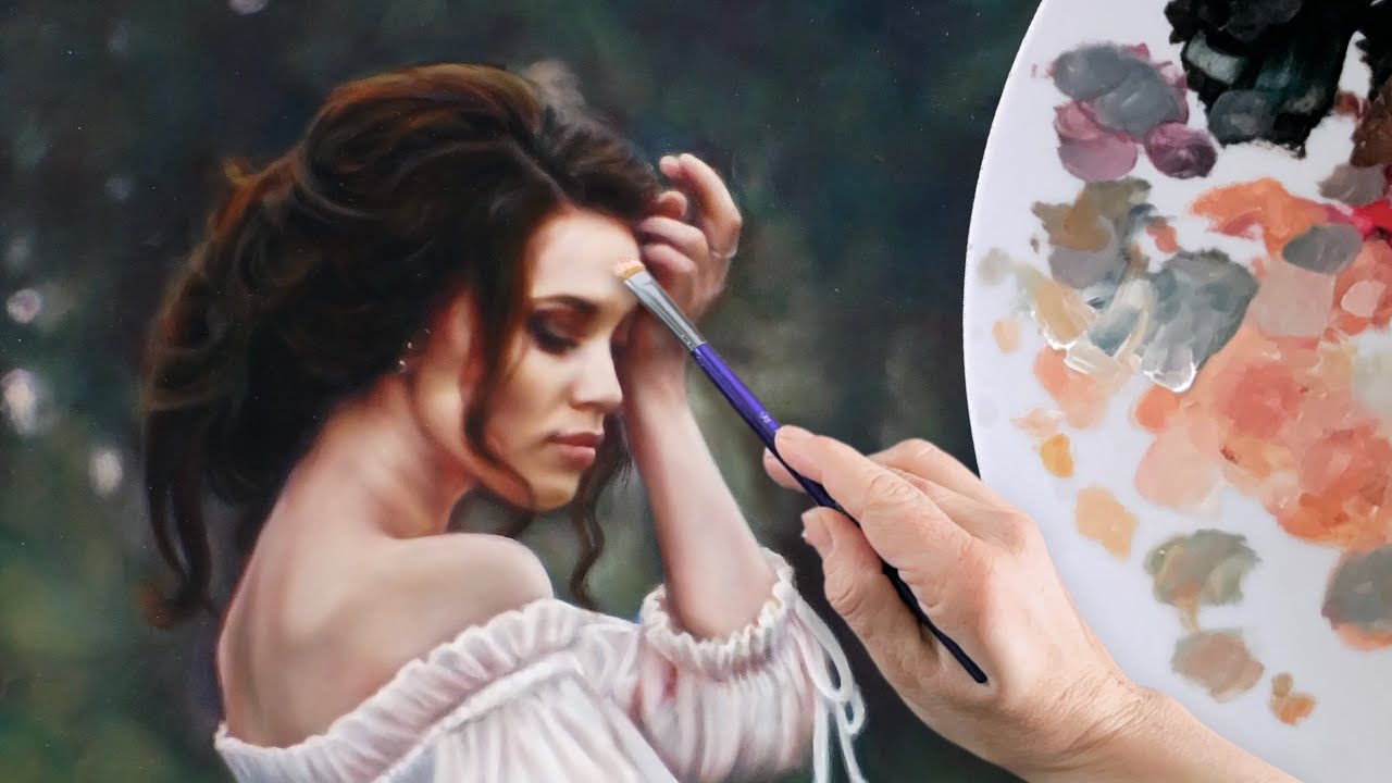 REALISTIC OIL PAINTING PORTRAIT :: sfumato / multiple layers technique demo by Isabelle Richard