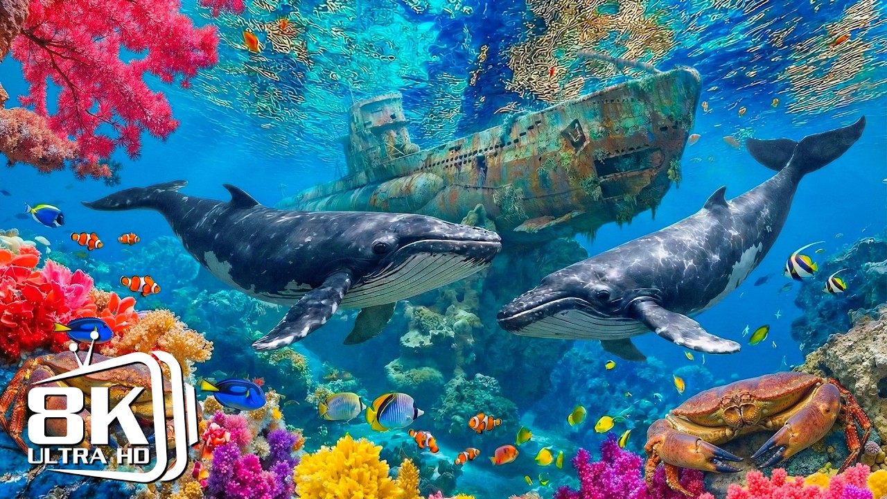 AQUARIUM 8K (ULTRA HD) - Relaxing Ocean World with Calm Fish for Stress Relief