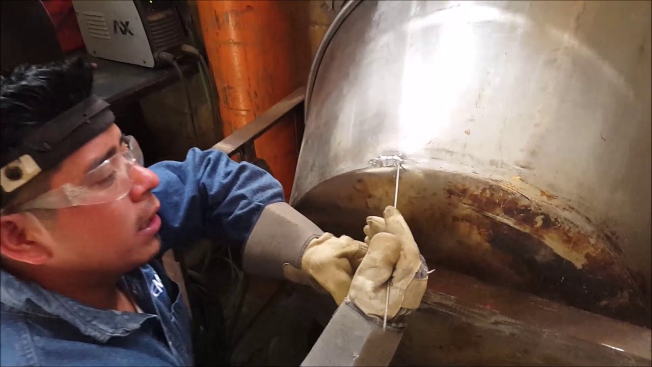 reparacion de un cazo de inoxidable para carnitas