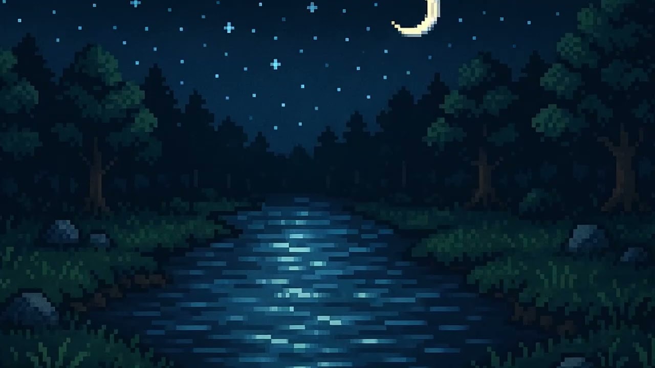 Retro Pixel River Ambience – Calm 8-Bit Loop for Sleep & Focus