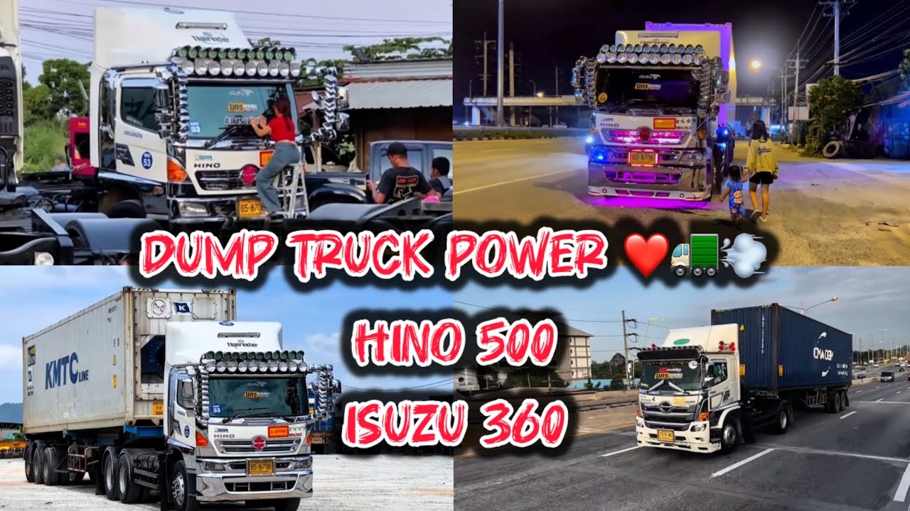 Dump truck power ❤️🚛💨hino500, Isuzu360 #รถบรรทุกแต่งสวย#มาแรง#รถบรรทุก #คลายเครียด #automobile#video