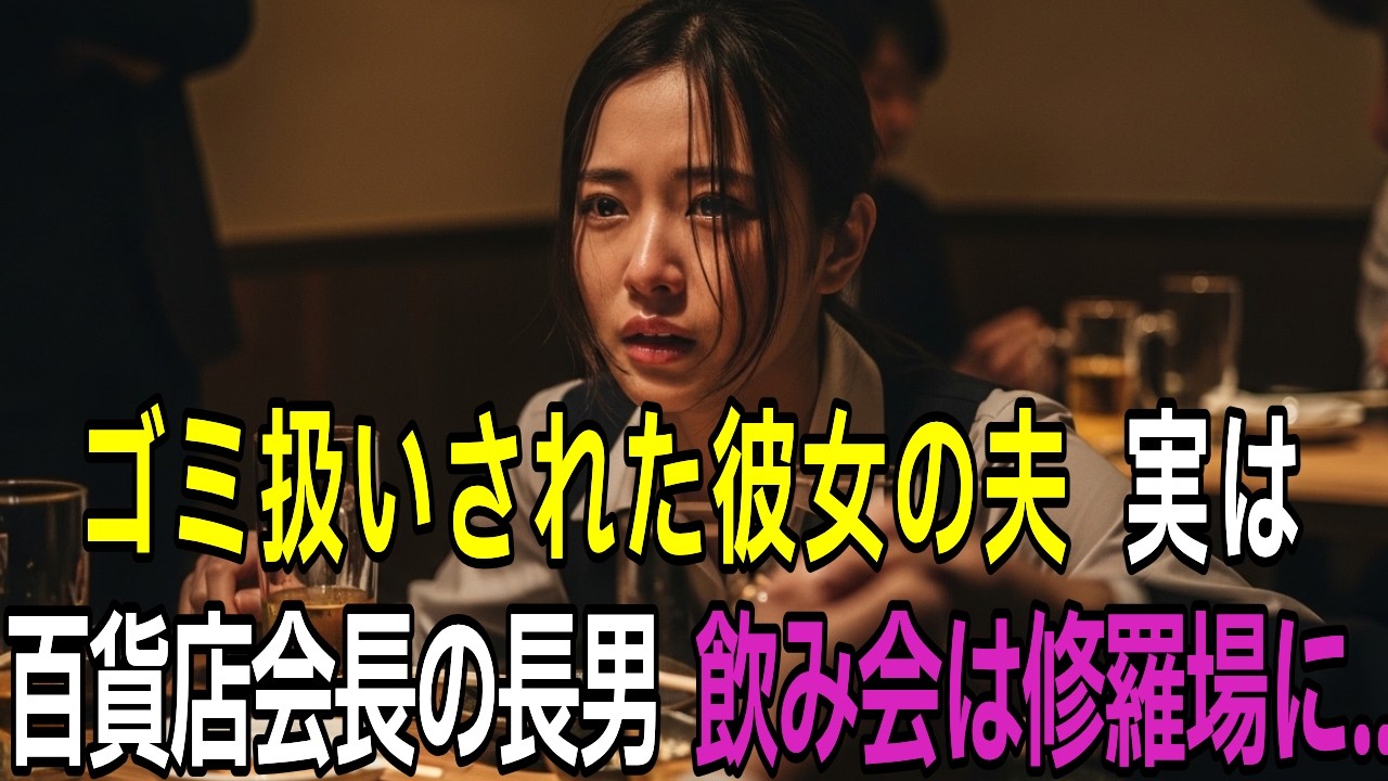 老舗百貨店の新人を見下したエリート上司、飲み会で「底辺旦那を呼べ」と嘲笑→直後、       創業家の当主と判明し即日解雇【衝撃】【朗読】