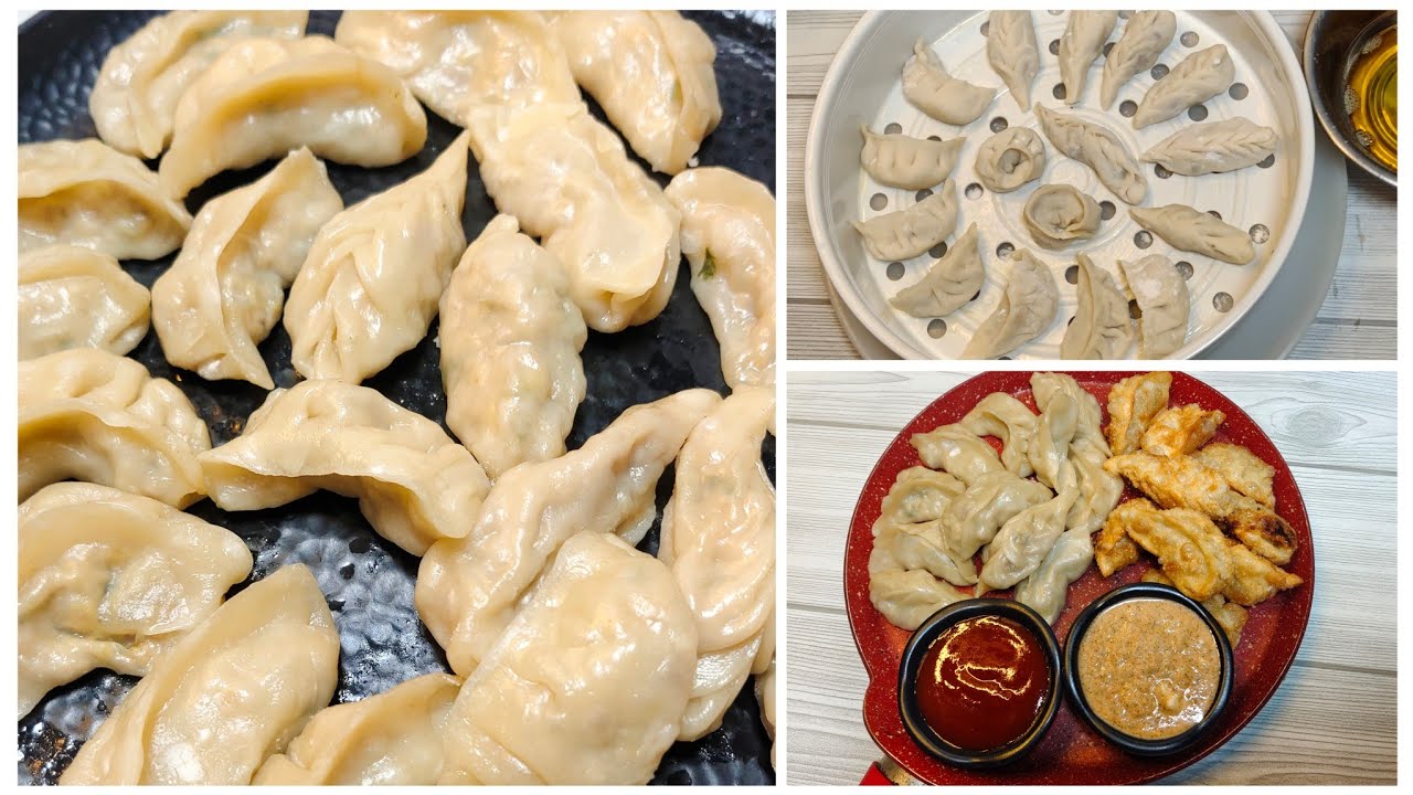 Chicken Momo Ghar pe Kaise Banaye both fried and steamed