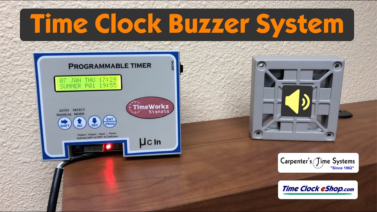 Time Clock Buzzer System 7 Day Bell Timer Lunch Break Start and Stop Work