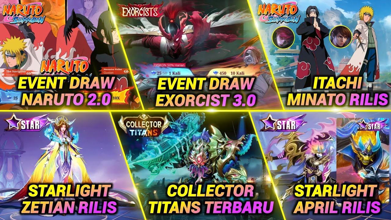 TAG COLLECTOR TITAN!? EVENT SKIN ITACHI MINATO, CC GROCK, STAR ZETIAN, STAR MEI, UPDATE EXORCIST DLL