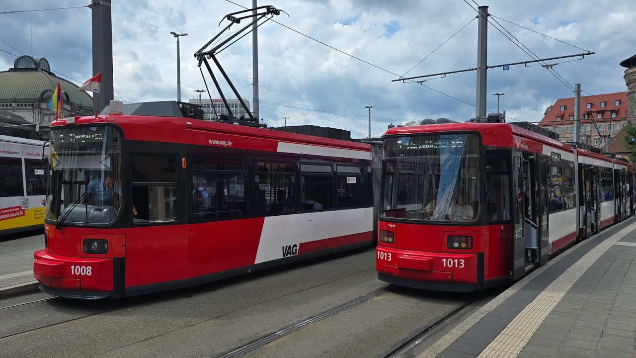 [NÜRNBERG]  Straßenbahn/Tramway VAG à Nürnberg Hautbahnhof