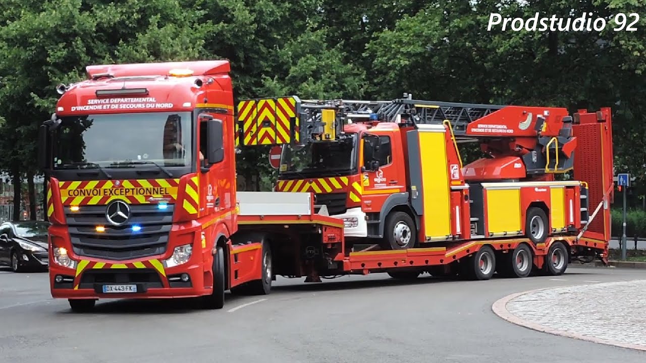 [Porte char] Arrivés des véhicules du SDIS 59 et FFSS 59 pour le défilé du 14 juillet 2025 à Lille