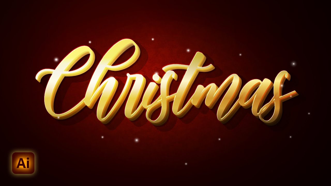 How to Create Christmas editable text effect in Adobe Illustrator | Design Blend