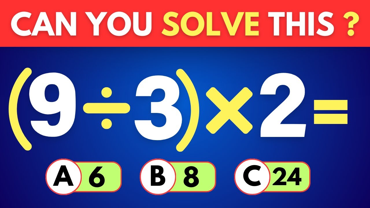 Math QUIZ: Only 0.1% People Can SOLVE This Problems | BODMAS Quiz Questions and Answers ✖️➗