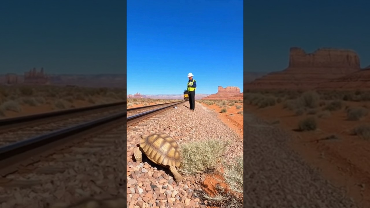 🚂 Railroad Worker STOPS TRAIN to Save Tortoise - Perfect Coordination! 