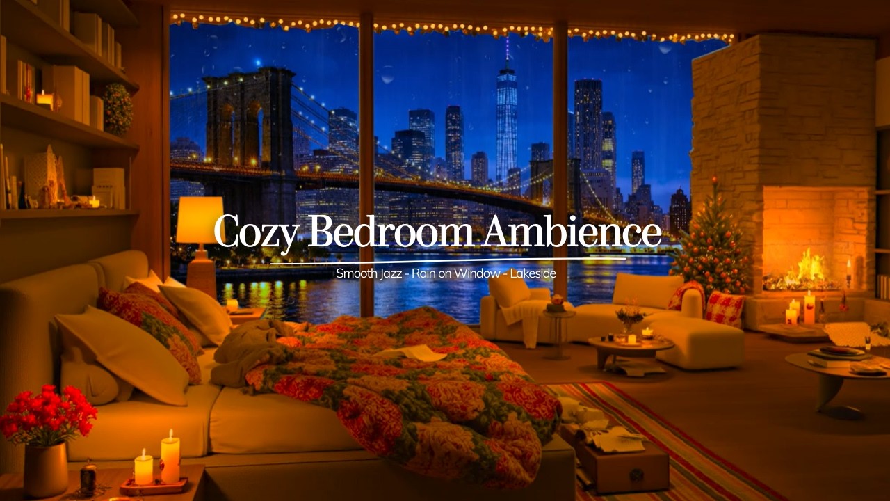 3 Hours Cozy Bedroom Ambience ☕ Rain Sounds & Soft Jazz for Deep Relaxation