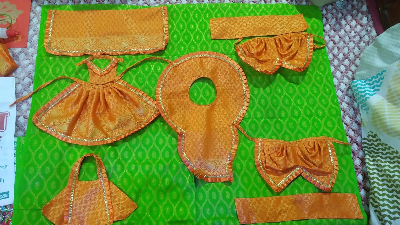 शिव परिवार की पोशाक घर पर ही बनाये. Shive pariwar dress cutting stitching.all size dress tutorial