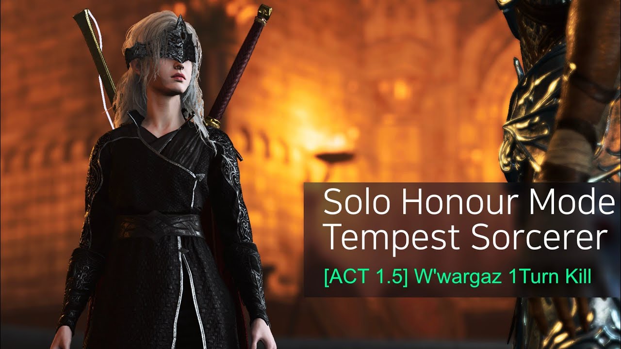 [Act 1] Baldur's Gate 3 Solo Tempest Sorcerer Honour - Chrai Wwargaz 1 Turn Kill
