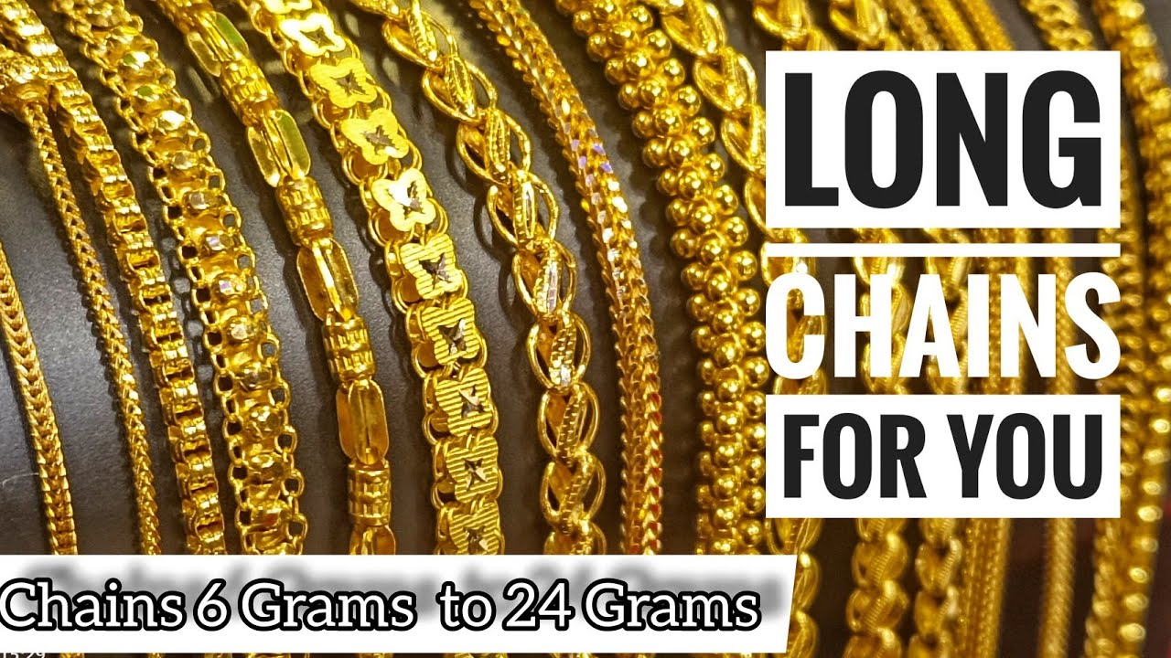 6 Grams to 24 Grams Chains / Long Gold Chain /Navaratna gold & diamonds