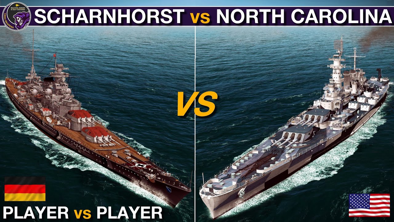 Scharnhorst Battlecruiser vs North Carolina Battleship | War On The Sea