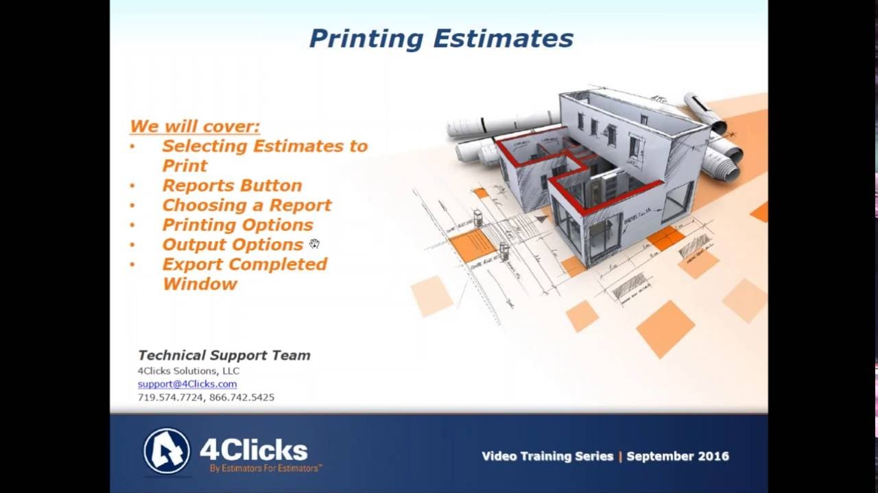 Training 112 -- Printing Estimates