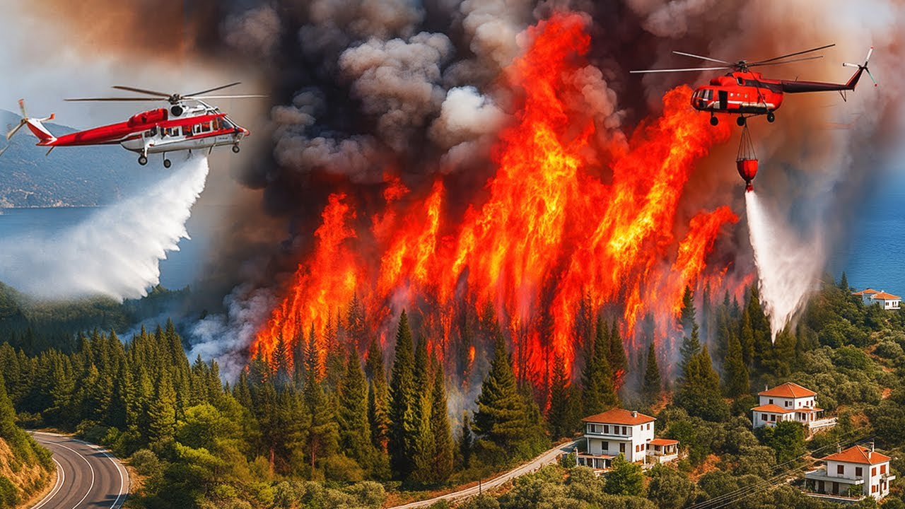 Wildfire Emergency NOW in Greece 🔥 Thousands Evacuated as Flames Rage Out of Control on Chios Island