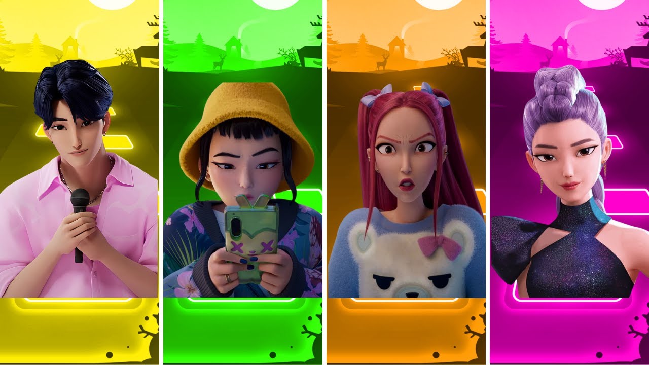 🎶 Jinu 🆚 Zoey 🆚 Mira 🆚 Rumi | Kpop Demon hunters Tiles Hop EDM Rush
