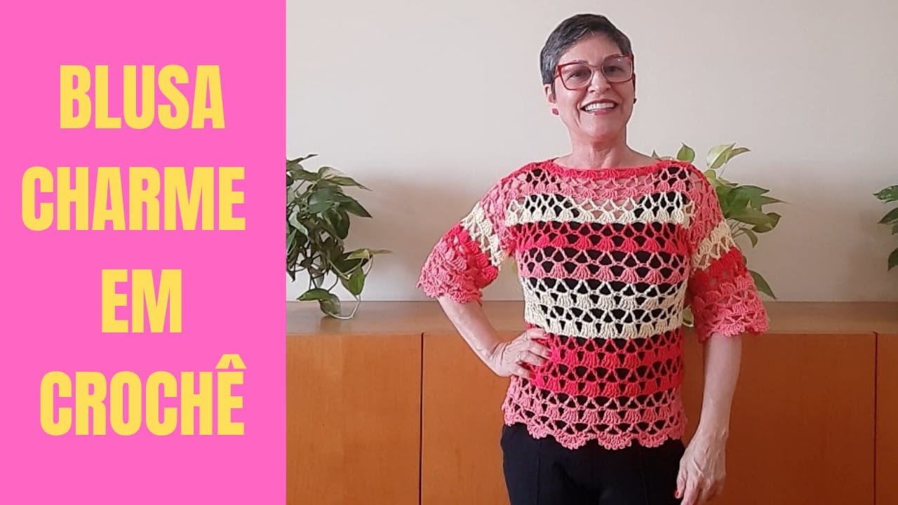 BLUSA CHARME EM CROCH&Ecirc; BEM F&Aacute;CIL