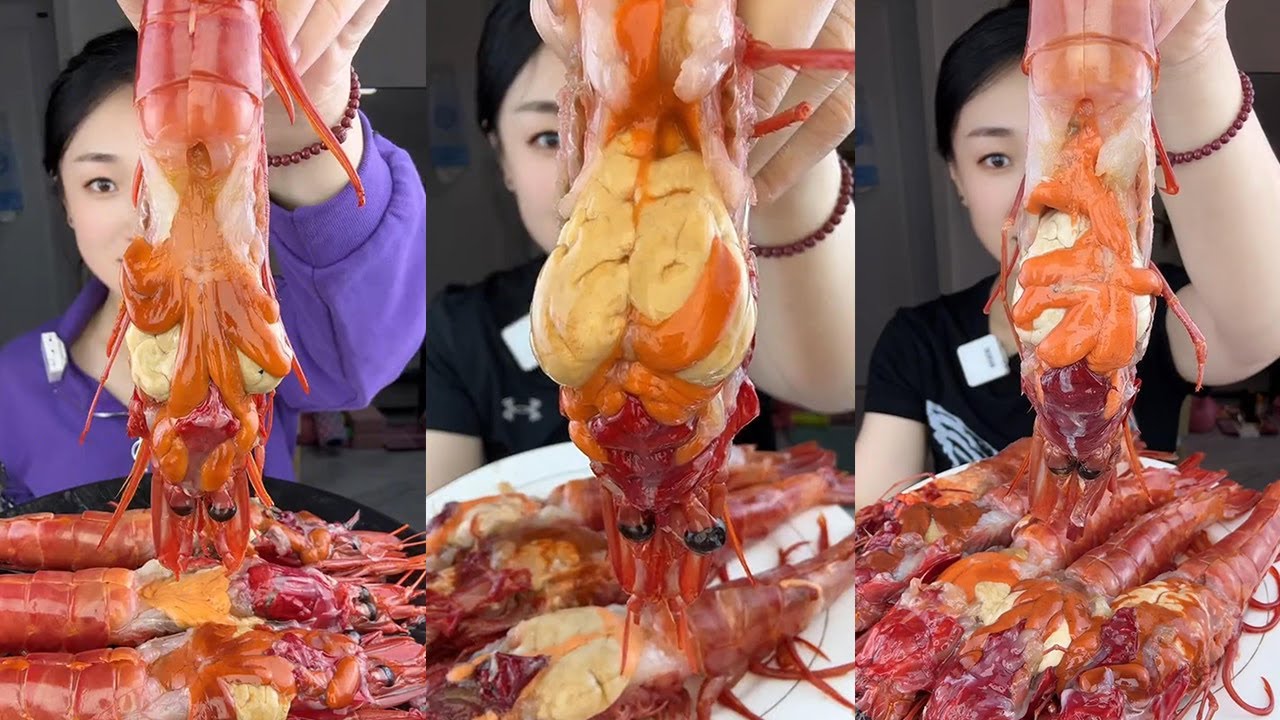 【Yummy】Carabinero prawn🦐🦐#mukbang#asmr#Seafood