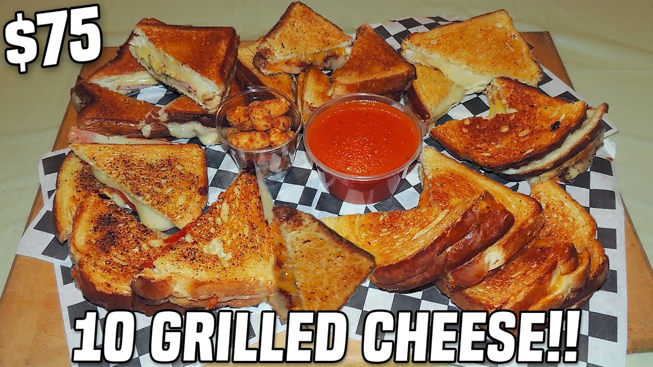 Extra CHEESY Grilled Cheese Sandwich Challenge in Florence, Alabama!!