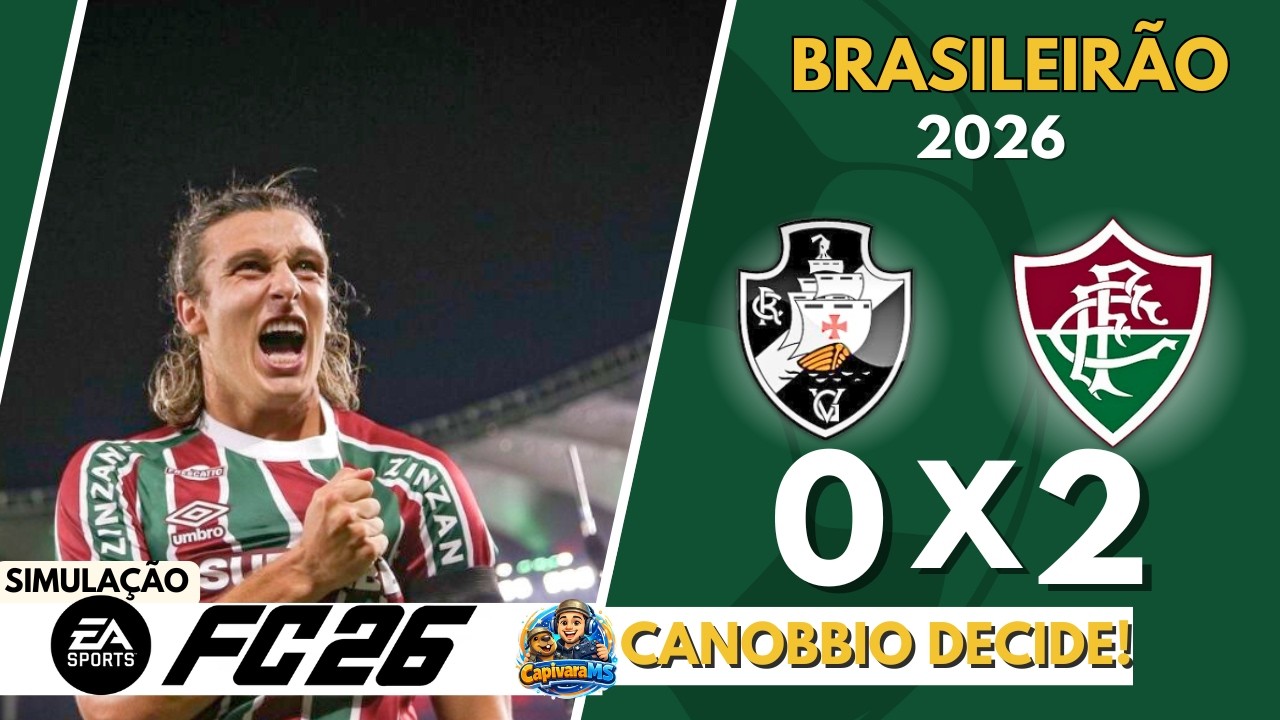 VASCO CAI EM CASA! FLU VENCE 2x0 NO BRASILEIRÃO | Simulação Realista FC 26