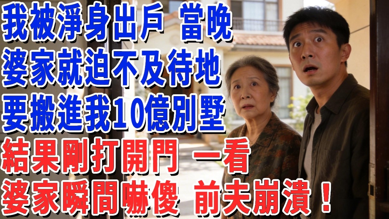 我被淨身出戶 當晚，婆家就迫不及待地要搬進我10億別墅，結果剛打開門 一看，婆家瞬間嚇傻 前夫崩潰！#妮妮故事會 #情感故事 #老年生活