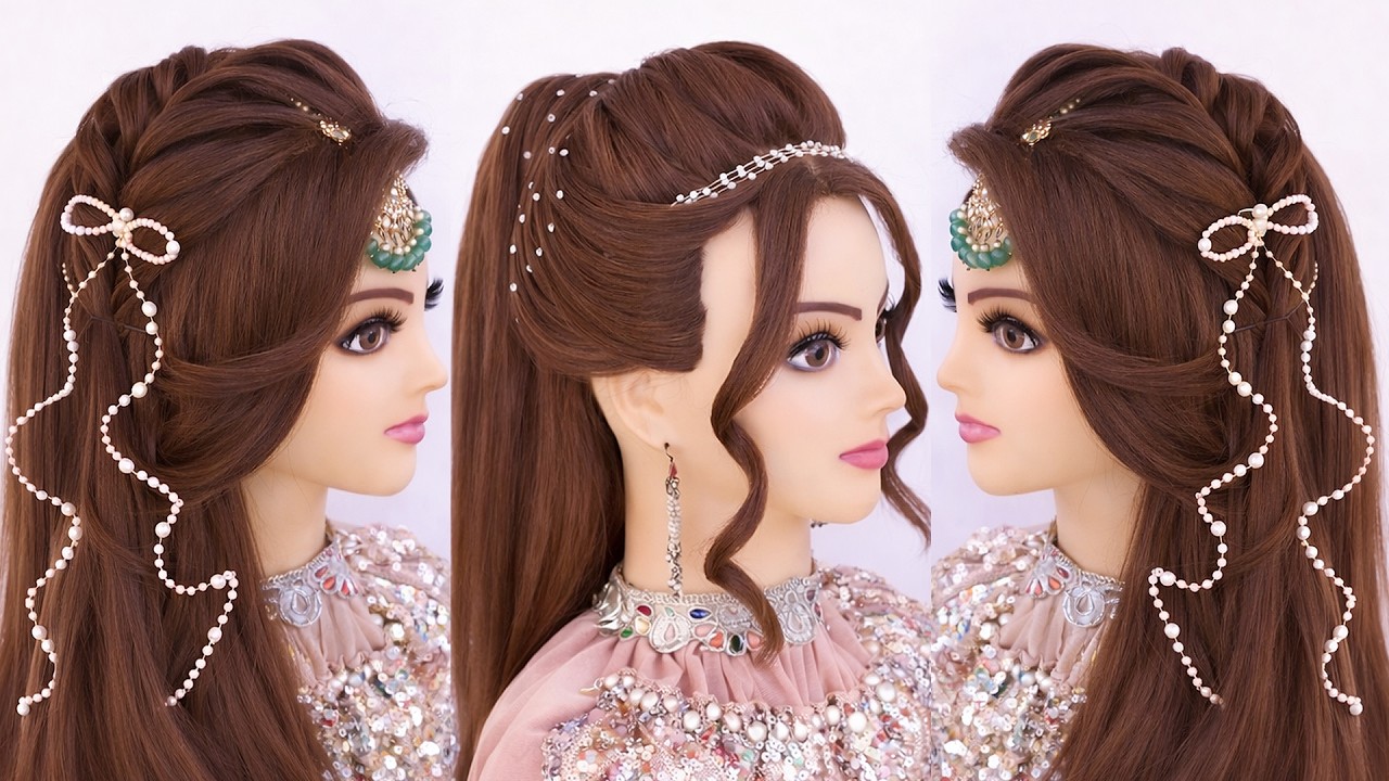 2 Bridal hairstyles Kashee's l Wedding party hairstyles l Trending open hairstyles l Engagement look